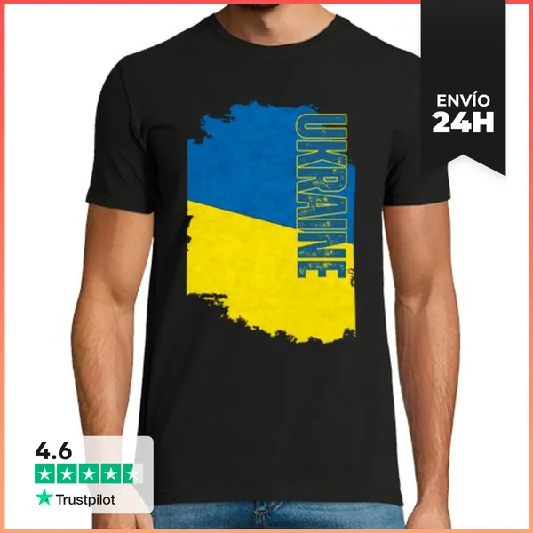 Camiseta Hombre Clásica Bandera Ucraniana, Orgullo Ucraniano