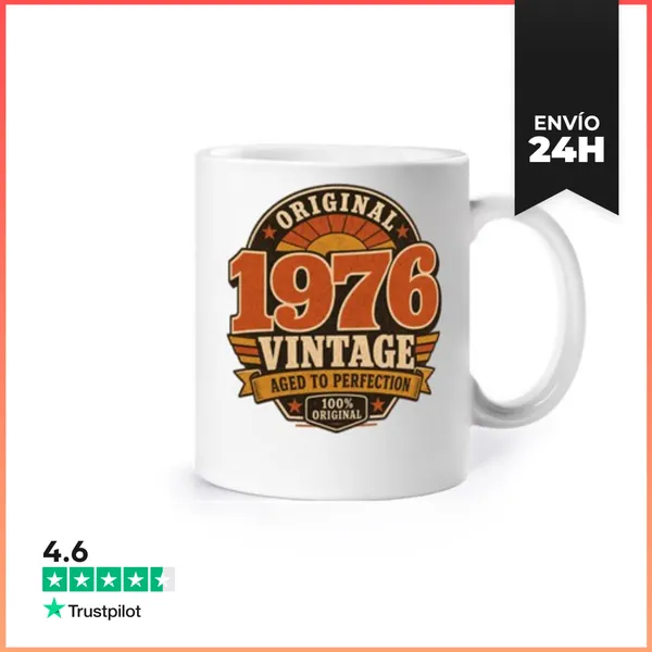 Taza Original 1976 Vintage, Age To Perfection, 100% Original,