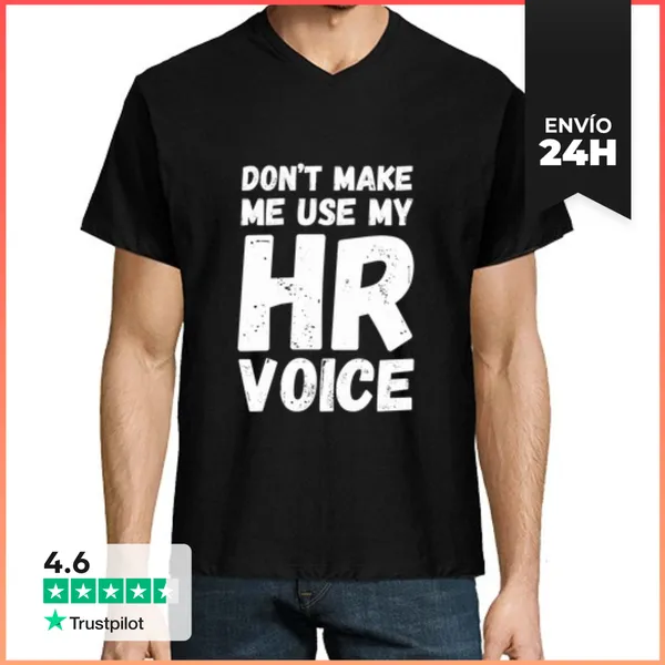 Camiseta Hombre, Cuello Pico No Me Hagas Usar Mi Voz De Recursos