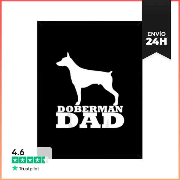 Cuadro Con Marco Vertical Mens Doberman Papá Dobie Papá Doberman