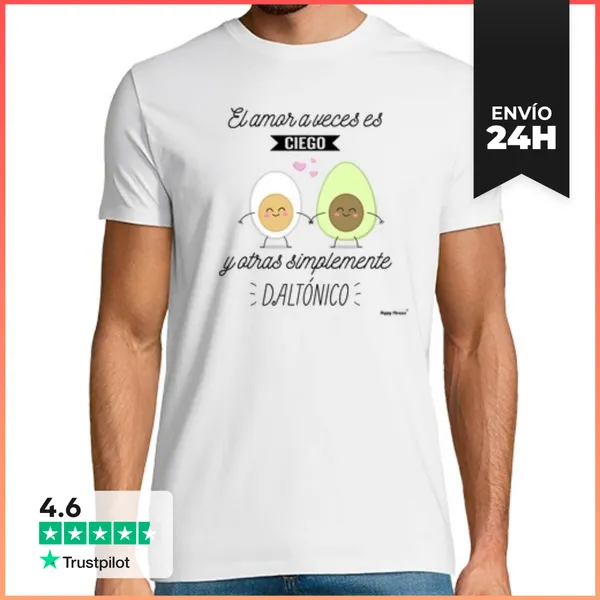 Camiseta Hombre Clásica Happy Phrases - Amor Daltónico Letras Ne