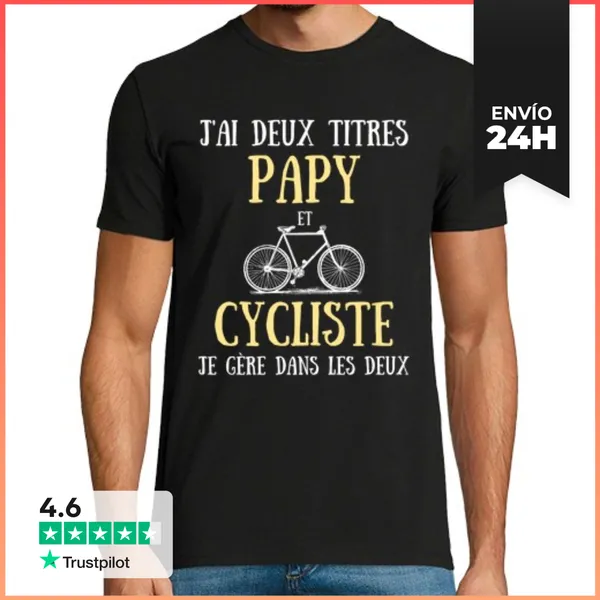 Camiseta Hombre Clásica Abuelo Ciclista Humor Bicicleta Hombre