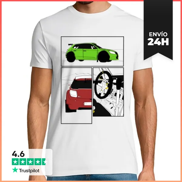Camiseta Hombre Clásica Comic Rally R5 LaTostadora
