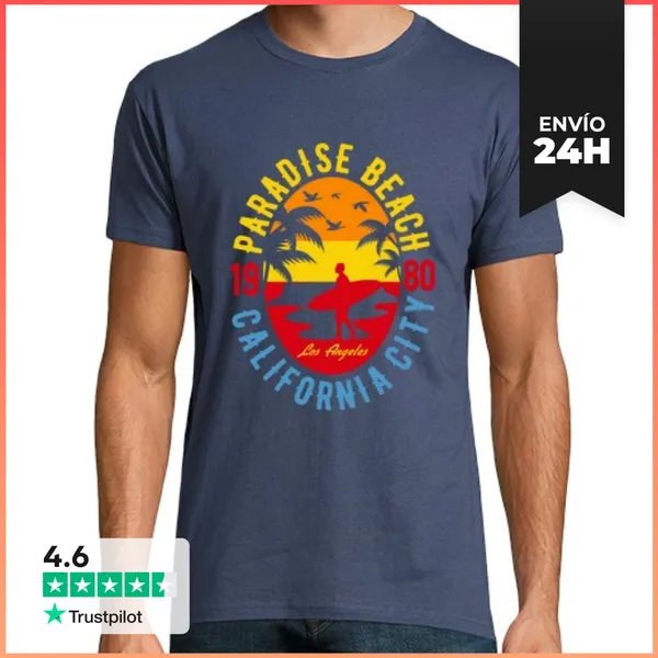 Camiseta Hombre Clásica Paradise Beach LaTostadora