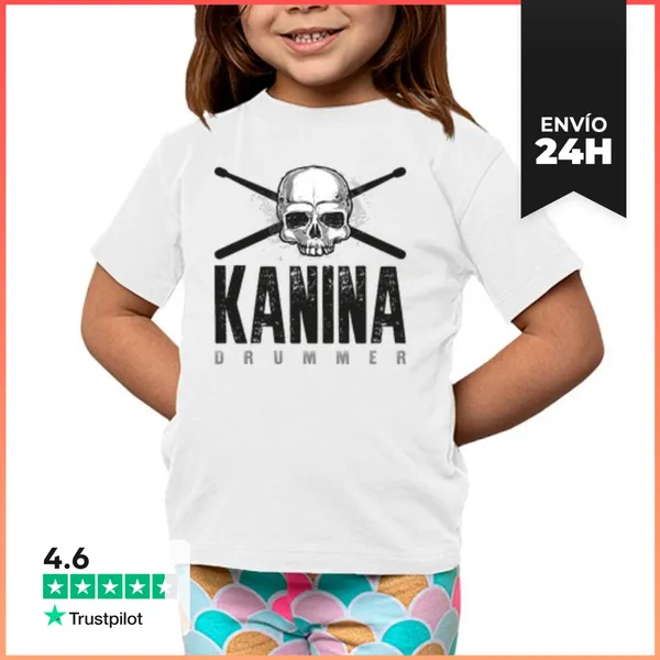 Camiseta Clásica Para Niños KANINA DRUMMER 1 LaTostadora