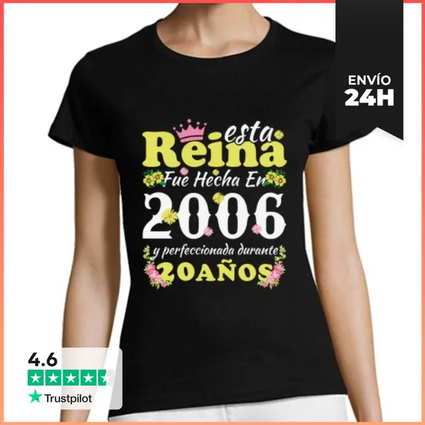 Camiseta Mujer Clásica 20 Años Regalo De Cumpleaños Mujer Hecha