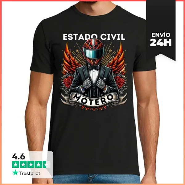Camiseta Hombre Clásica ESTADO CIVIL MOTERO LaTostadora
