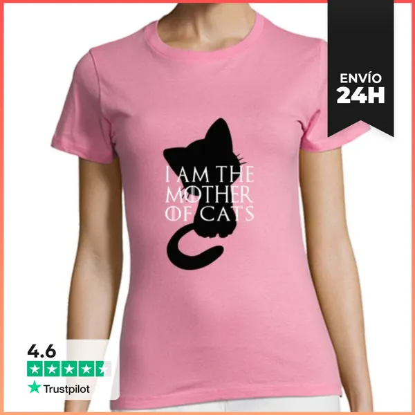 Camiseta Mujer Clásica Mother Of Cats (black) LaTostadora