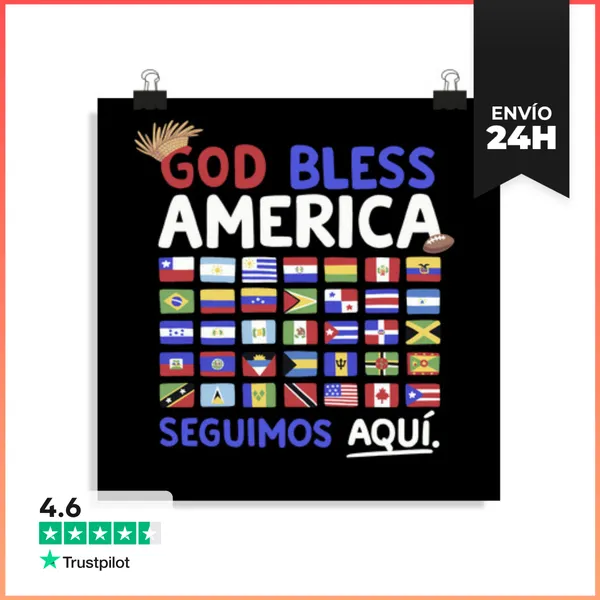 Póster Cuadrado God Bless America LaTostadora