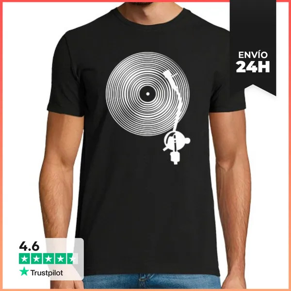 Camiseta Hombre Clásica Disco De Vinilo - Turntable LaTostadora