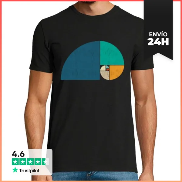 Camiseta Hombre Clásica Espiral Fibonacci Da Vinci Arte Cultura