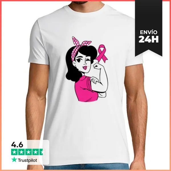 Camiseta Hombre Clásica Mujer Poder Cancer De Mama LaTostadora