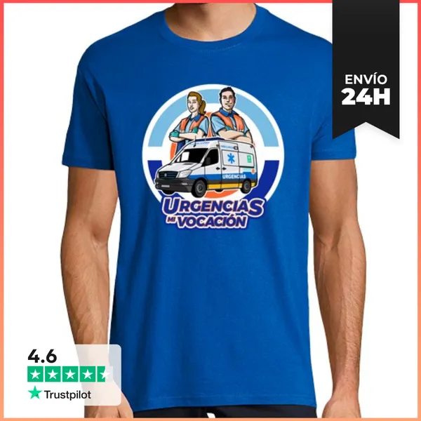 Camiseta Hombre Clásica Hombre, Manga Corta, Azul Royal, Calidad