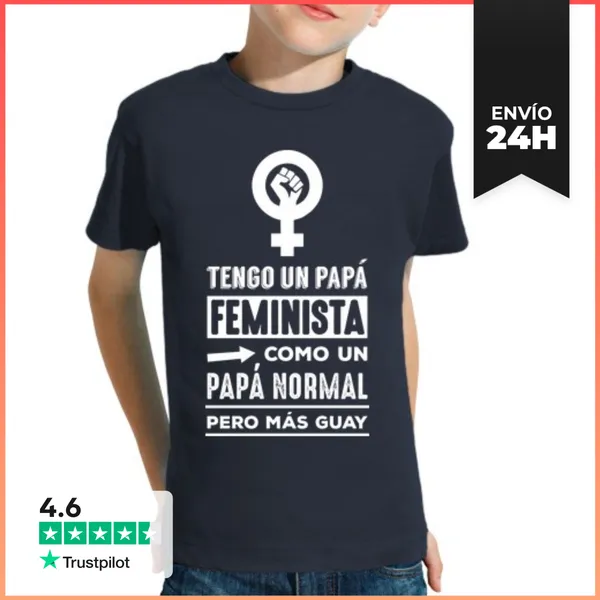 Camiseta Clásica Para Niños Tengo Un Papá Feminista Como Un Papá