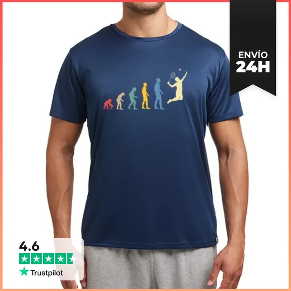 Camiseta Deportiva Hombre Evolución Bádminton Hombre Humor