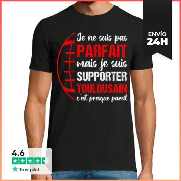 Camiseta Hombre Clásica Apoyo Toulouse Humor Rugby Toulouse