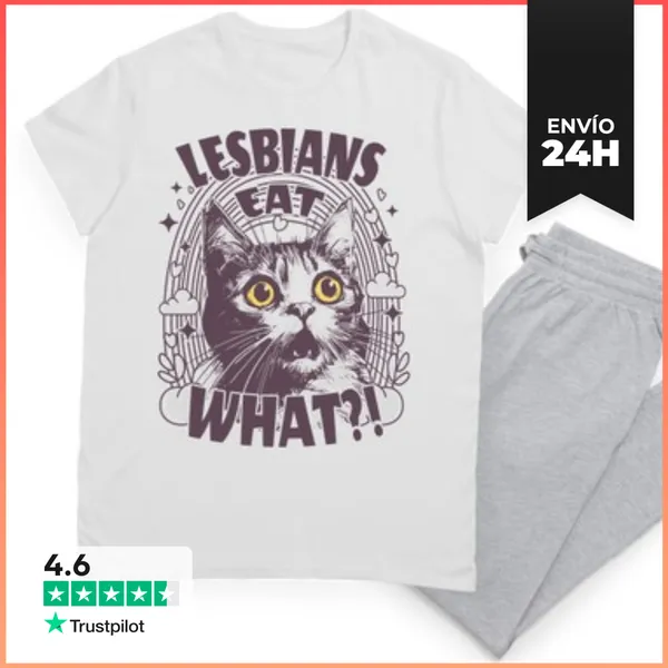 Pijama LESBIANS EAT WHAT LGBT CAT GATA LaTostadora