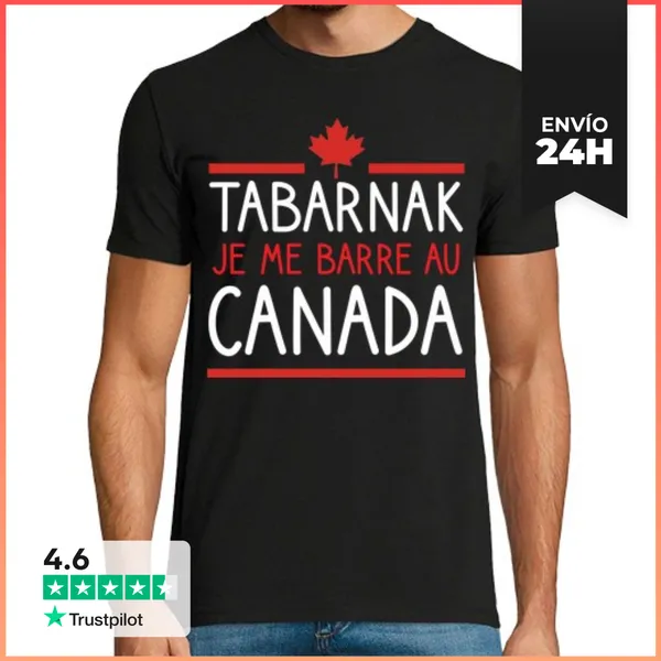Camiseta Hombre Clásica Tabarnak Me Dirijo Al Regalo De Viaje D