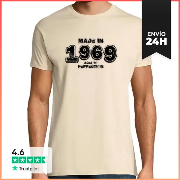 Camiseta Hombre Clásica 1969 HardRock Negro LaTostadora