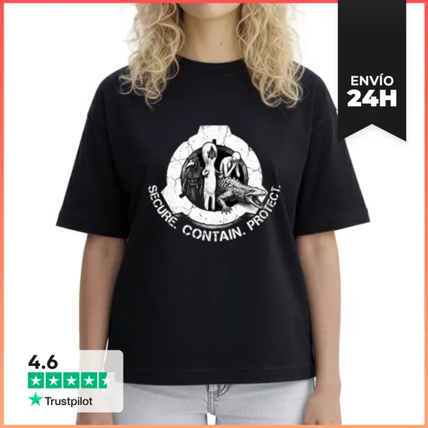 Camiseta Mujer Boxy Logo De Entidades De La Fundación SCP