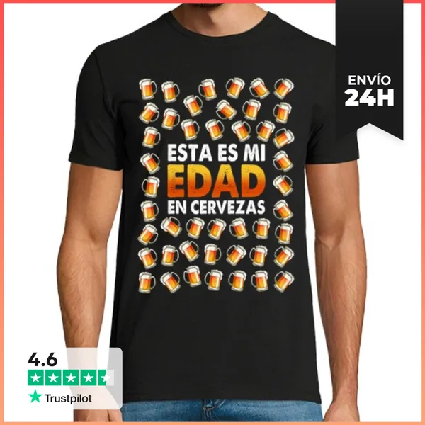 Camiseta Hombre Clásica 45 Cervezas Regalo Cumpleaños 45 Años