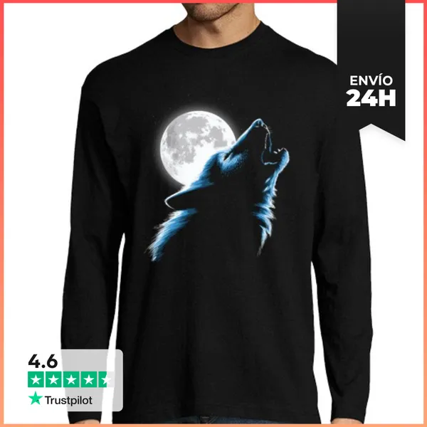 Camiseta Hombre Manga Larga Hombre, Manga Larga, Negra