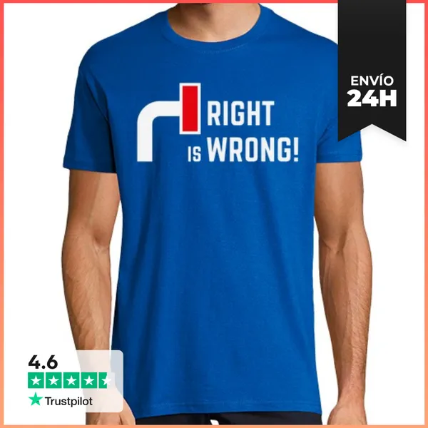 Camiseta Hombre Clásica La Derecha Es Incorrecta - Política Anti