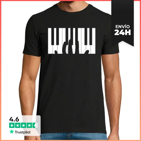 Camiseta Hombre Clásica Pianista LaTostadora