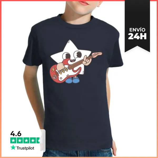 Camiseta Clásica Para Niños Dibujo 4289311etoile Rock Guitarra
