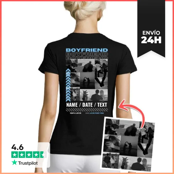 Camiseta Mujer Clásica Camiseta Boyfriend Con Foto Personalizable