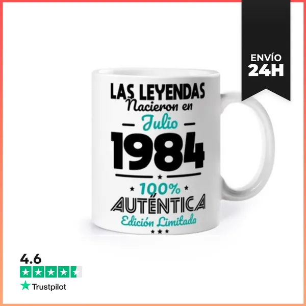 Taza 40 Anos Leyendas Nacieron Julio 1984 LaTostadora