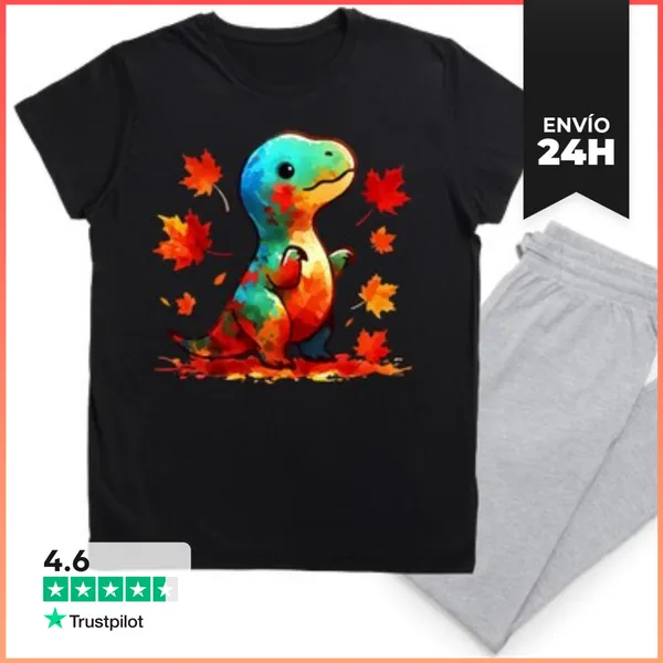 Pijama Dinosaurio Tiranosaurio De Otoño Kawaii LaTostadora