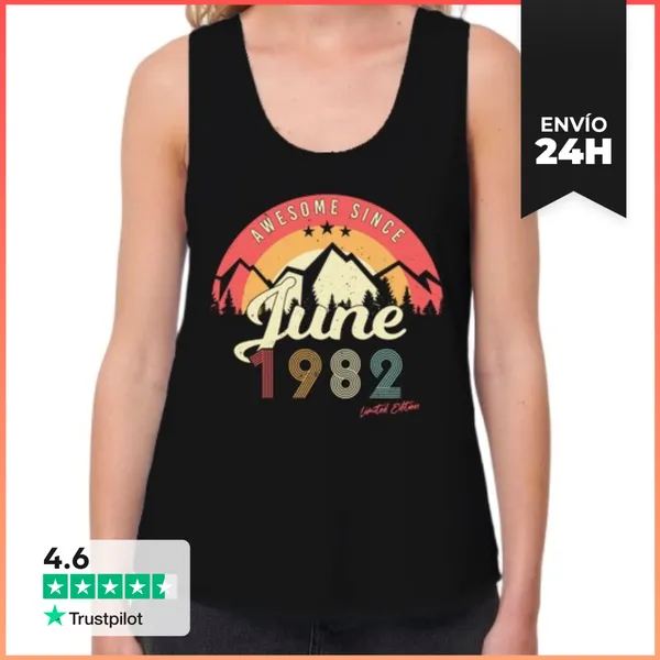 Camiseta Mujer Sin Mangas, Loose Fit Junio De 1982 LaTostadora