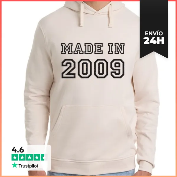 Sudadera Unisex Con Capucha Made In 2009 - My Happy Birthday