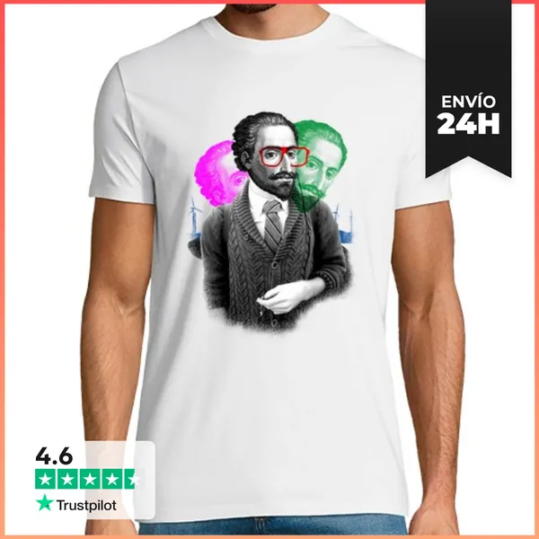 Camiseta Hombre Clásica Miguel De Cervantes, Mola LaTostadora