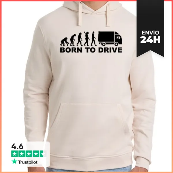 Sudadera Unisex Con Capucha Evolución Nacida Para Conducir Camión