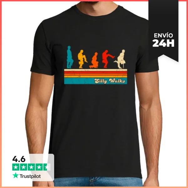 Camiseta Hombre Clásica Retro Silly Walks LaTostadora