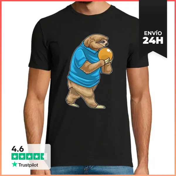 Camiseta Hombre Clásica Bola De Bolos De Perezoso LaTostadora