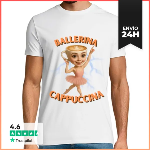 Camiseta Hombre Clásica Camiseta Ballerina Cappuccina LaTostadora