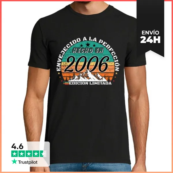 Camiseta Hombre Clásica Hecho En 2006 Envejecido A La Perfección