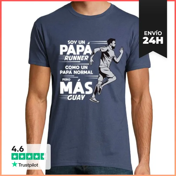 Camiseta Hombre Clásica Papá Runner Guay Running Regalo Día Del