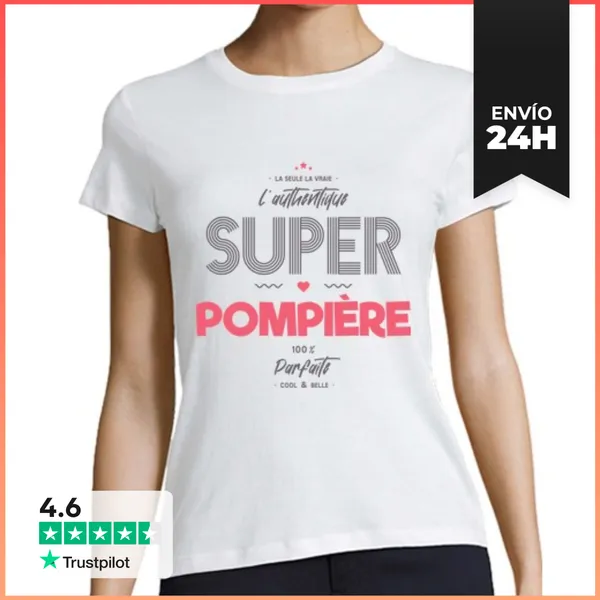 Camiseta Mujer Clásica El Auténtico Super Bombero LaTostadora