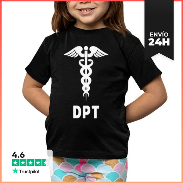 Camiseta Clásica Para Niños Doctor En Fisioterapia Dpt Caduceo