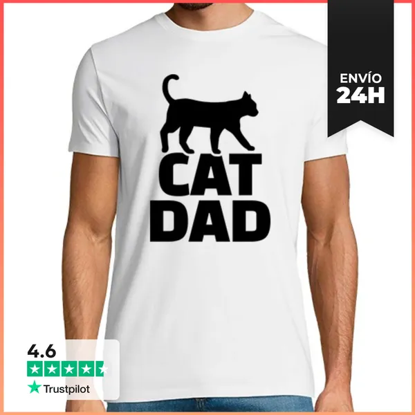 Camiseta Hombre Clásica Papá Del Gato LaTostadora