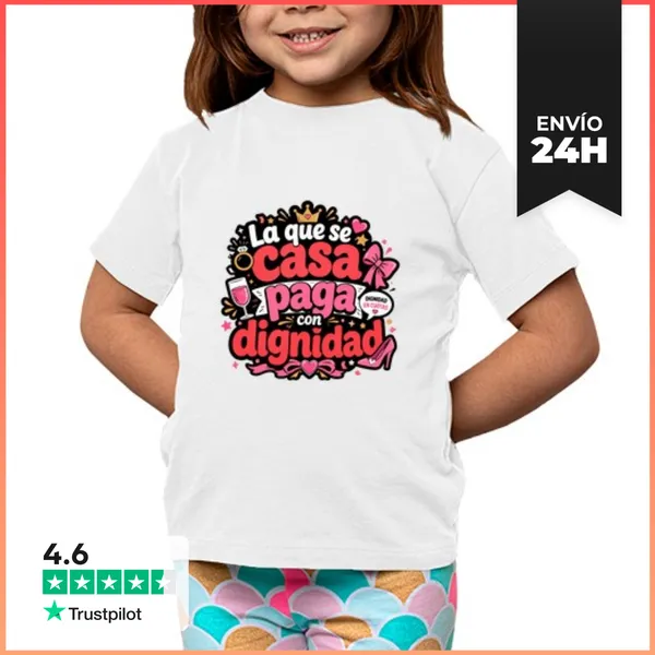 Camiseta Clásica Para Niños La Que Se Casa Paga Con Dignidad