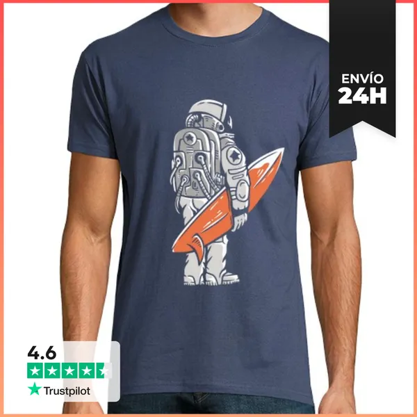 Camiseta Hombre Clásica Surfista Astronómico LaTostadora