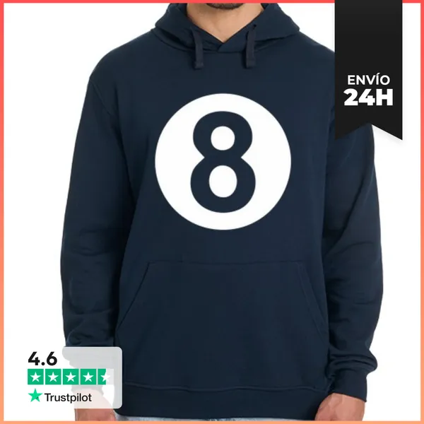 Sudadera Unisex Con Capucha 8 Bola Billar Pool LaTostadora