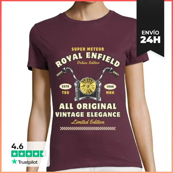 Camiseta Mujer Clásica Motos Clásicas Estilo 1940 Vintage Ropa