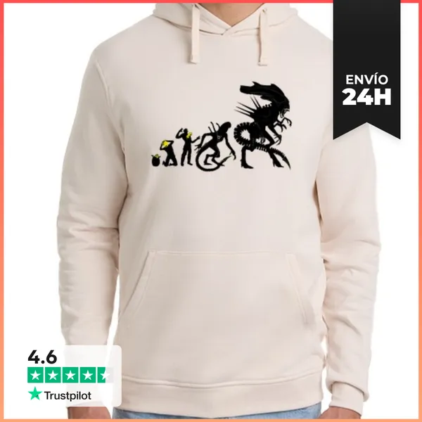 Sudadera Unisex Con Capucha Alien Evolution LaTostadora