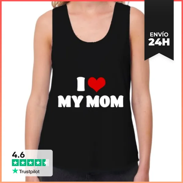 Camiseta Mujer Sin Mangas, Loose Fit Amo A Mi Mamá Día De Las